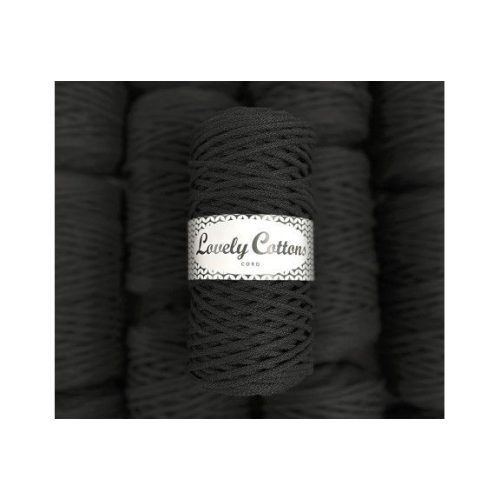Lovely Cottons zsinórfonal 3 mm - Fekete