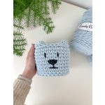 Horgolt macis kosár - Jég - S méret