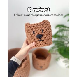 Horgolt macis kosár - Karamell - S méret