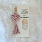 Keresztszülő felkérő ajándék szivecskés kulcstartóval