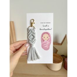   Keresztszülő felkérő ajándék klasszikus kulcstartóval - Szürke