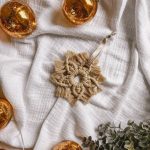 Makramé  hópihe karácsonyfadísz