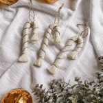 Makramé cukorka karácsonyfadísz