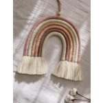 Névre szóló makramé szivárvány falidísz - M méret