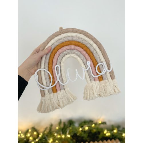 Névre szóló makramé szivárvány - Olívia - L méret