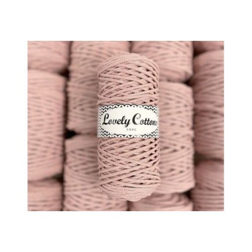 Lovely Cottons zsinórfonal 3 mm - Púder rózsaszín